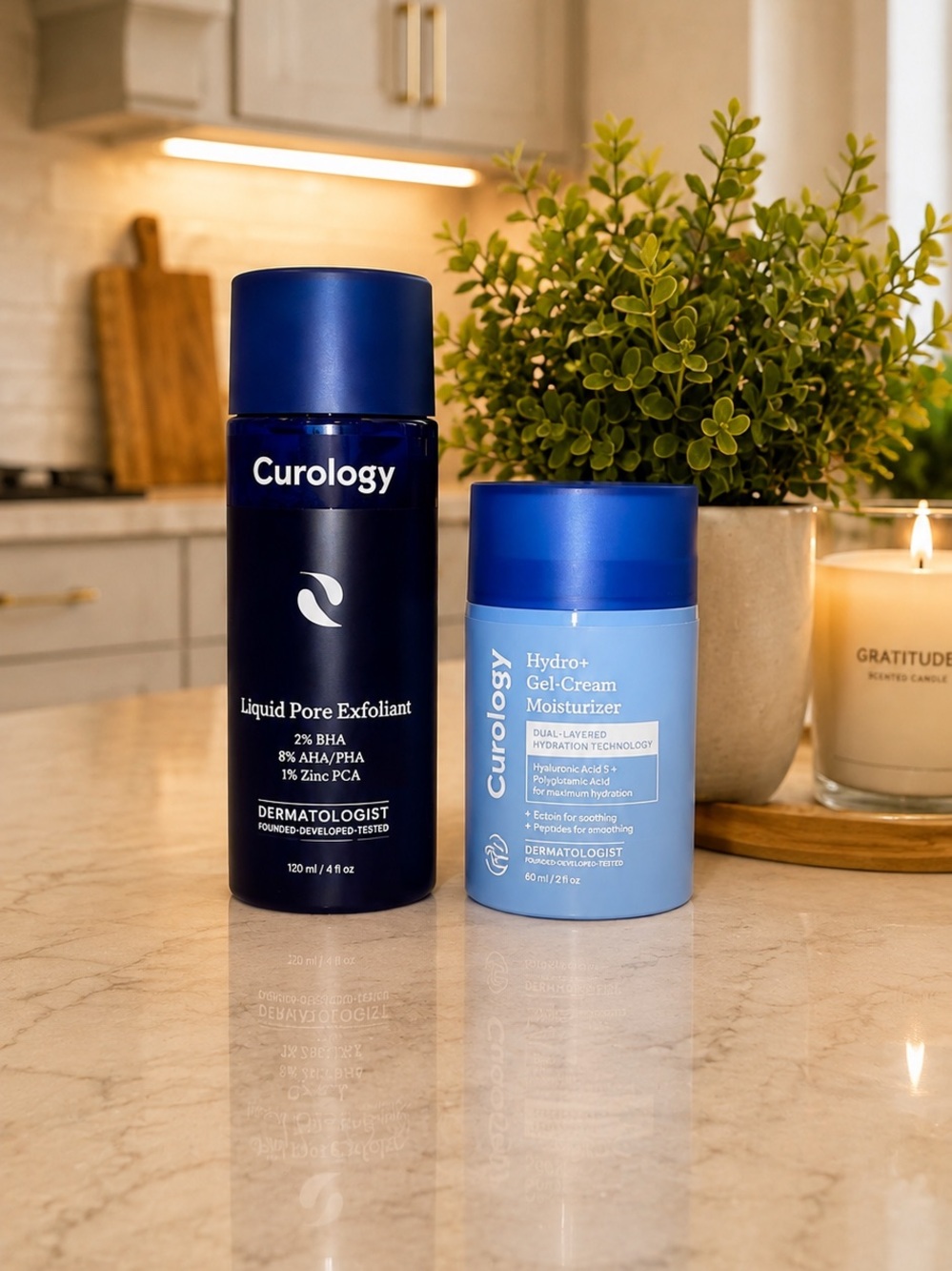 Curology Skincare Duo Liquid Pore Exfoliant + Hydro+ Gel Cream Moisturizer NEW